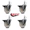 Service Caster 4'' Nylon Wheel Swivel 7/16'' Grip Ring Stem Caster Set with Brake, 4PK SCC-GR20S414-NYS-PLB-716138-4 - alternate 3